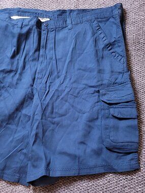 KingSize Cargo Shorts Mens 50 B Big Tall Blue Chino Khaki Cotton Stacked Pockets